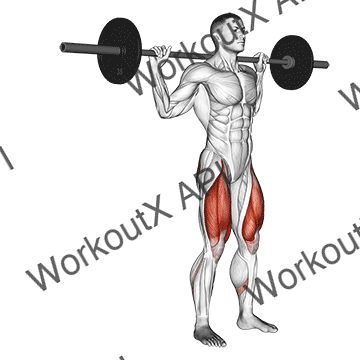 Barbell Rear Lunge animated GIF