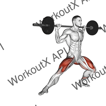 Barbell Side Split Squat animated GIF