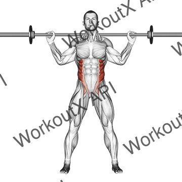 Barbell Standing Twist animated GIF