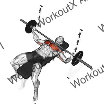 Barbell Wide Bench Press animated GIF