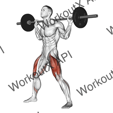 Barbell Wide Squat animated GIF
