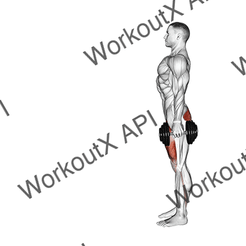 Dumbbell Lunge animated GIF