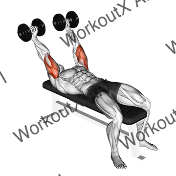 Dumbbell Pronate-grip Triceps Extension animated GIF