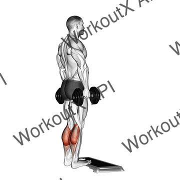 Dumbbell Standing Calf Raise animated GIF