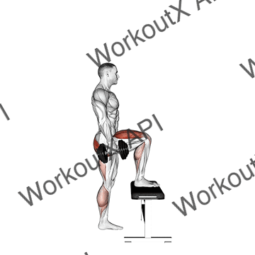 Dumbbell Step-up animated GIF