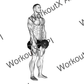 Dumbbell Stiff Leg Deadlift animated GIF