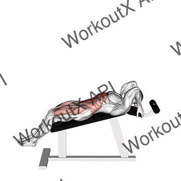 Incline Leg Hip Raise (leg Straight) animated GIF