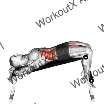 Incline Twisting Sit-up animated GIF