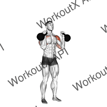 Kettlebell Alternating Press animated GIF