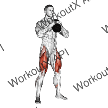 Kettlebell Goblet Squat animated GIF