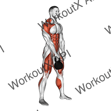 Kettlebell Hang Clean animated GIF