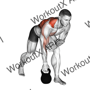 Kettlebell One Arm Row animated GIF