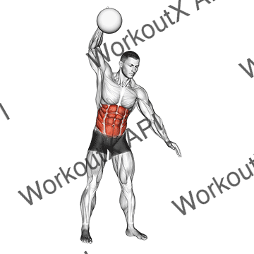 One Arm Slam (with Medicine Ball) animated GIF