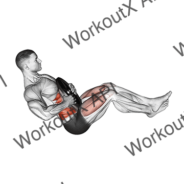 Weighted Russian Twist (legs Up) animated GIF