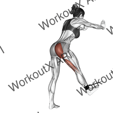 Band Bent-over Hip Extension animated GIF