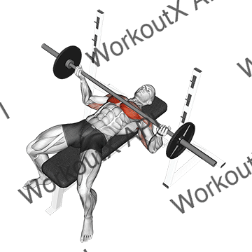 Barbell Wide Reverse Grip Bench Press animated GIF