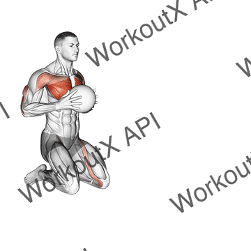 Medicine Ball Chest Push Multiple Response animated GIF
