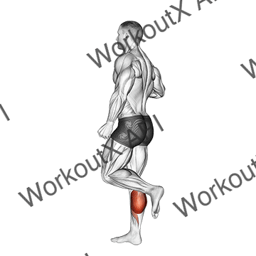 One Leg Floor Calf Raise animated GIF