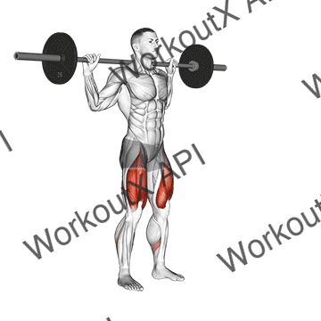 Barbell Lateral Lunge animated GIF