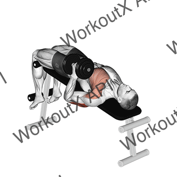 Dumbbell Decline One Arm Hammer Press animated GIF