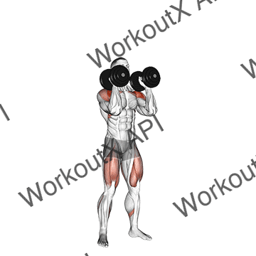 Dumbbell Push Press animated GIF