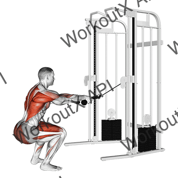 Cable Squat Row (with Rope Attachment) animated GIF