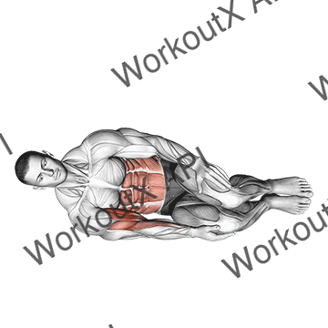 Bodyweight Side Lying Biceps Curl animated GIF