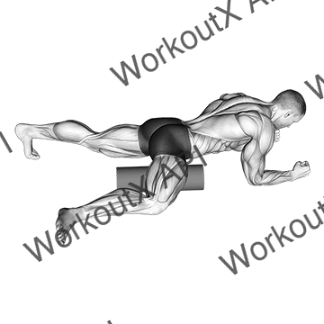 Roller Hip Stretch animated GIF