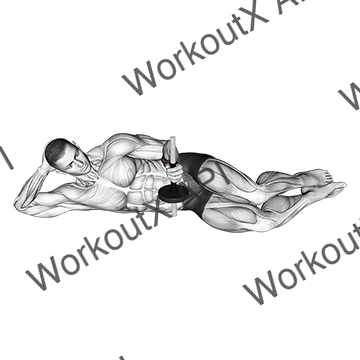 Dumbbell Lying Pronation On Floor animated GIF
