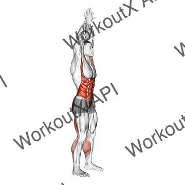 Hands Reversed Clasped Circular Toe Touch (male) animated GIF