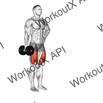 Dumbbell Contralateral Forward Lunge animated GIF